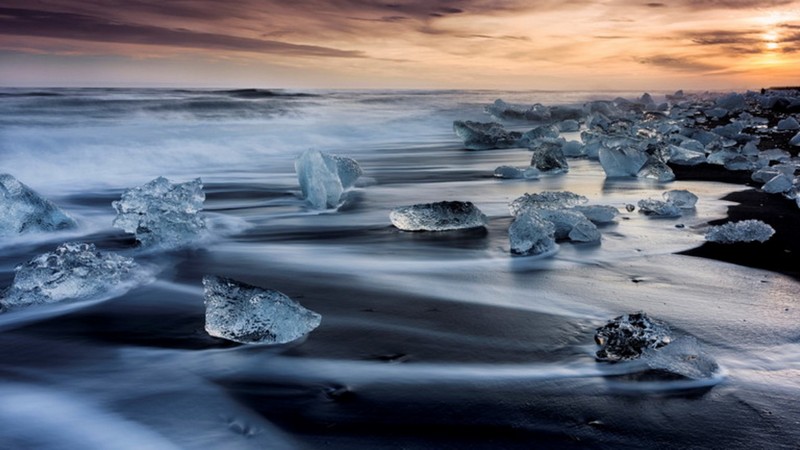 Spiaggia ghiaccio islanda