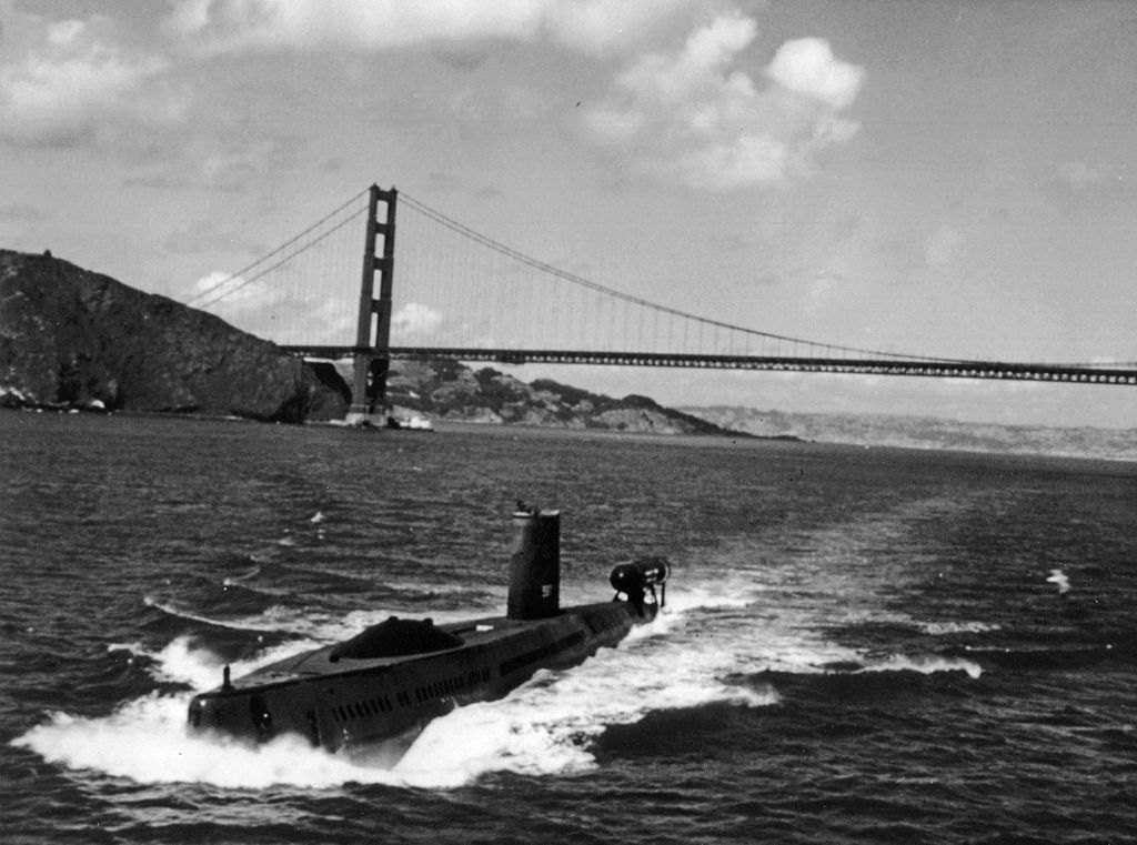 USS Halibut with diver lockout